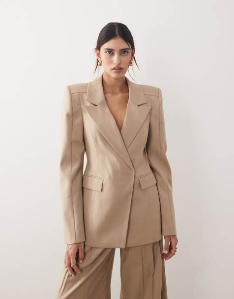 ARRANGE structured tailored blazer co-ord in stone
