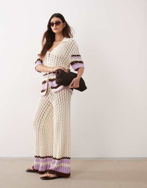ARRANGE knitted pants in cream (part of a set) - view 1