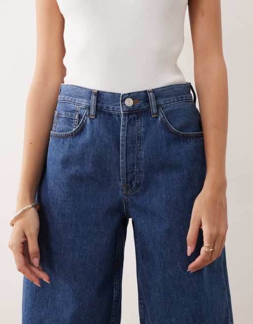 ARRANGE – Lang geschnittene Loose-Fit-Bermudashorts in mittelblauer Waschung, 4 von 5