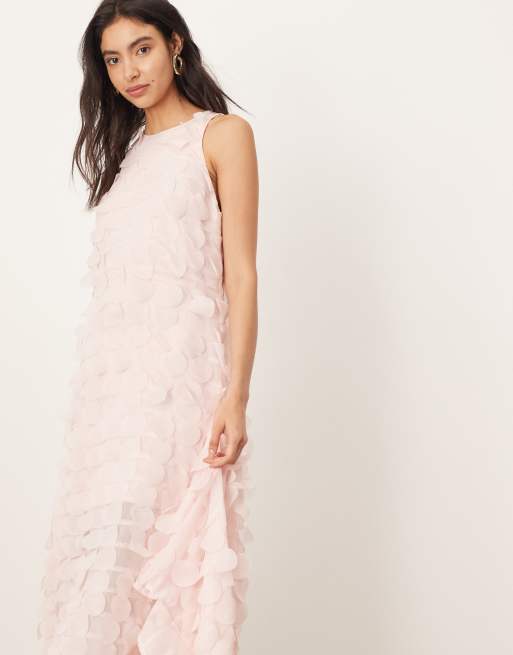 ARRANGE - Lasergesneden maxi jurk met verlaagde taille en vierkant gesneden rok in roze, 2 van 4