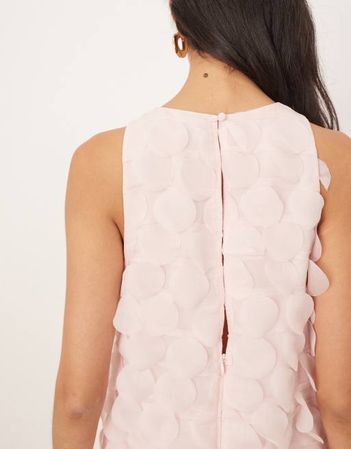 ARRANGE - Lasergesneden maxi jurk met verlaagde taille en vierkant gesneden rok in roze, 3 van 4