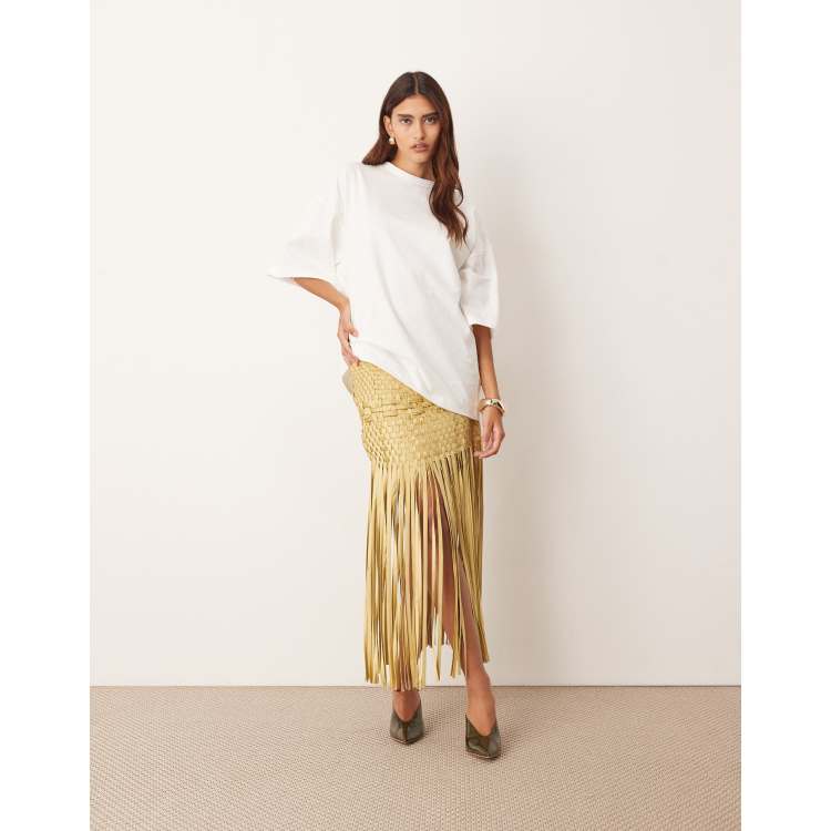 アパルトモン Goodgrief A Line Fringe Hem Skirt 208809811-1-olivegreen?$n_750w