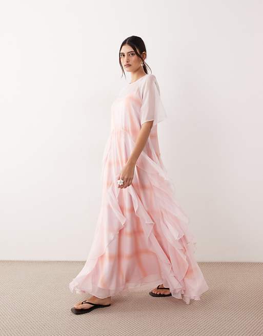 light pink dresses Zya Satin Maxi Dress - 10 very fitted at natural waist Light Pink Elegant Dresses |