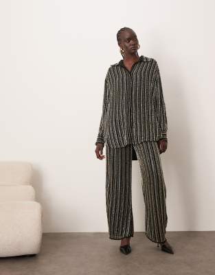 Arrange Linear Beaded Pants - Part Of A Set-black