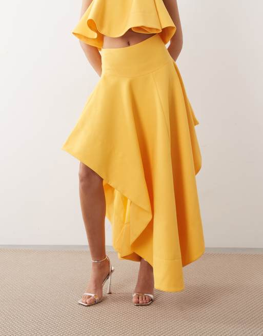 ARRANGE linen maxi skirt co-ord in orange, 2 of 5