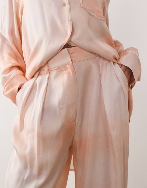 ARRANGE - Lys orange bukser med vide ben i satin - Del af sæt , 3 af 5