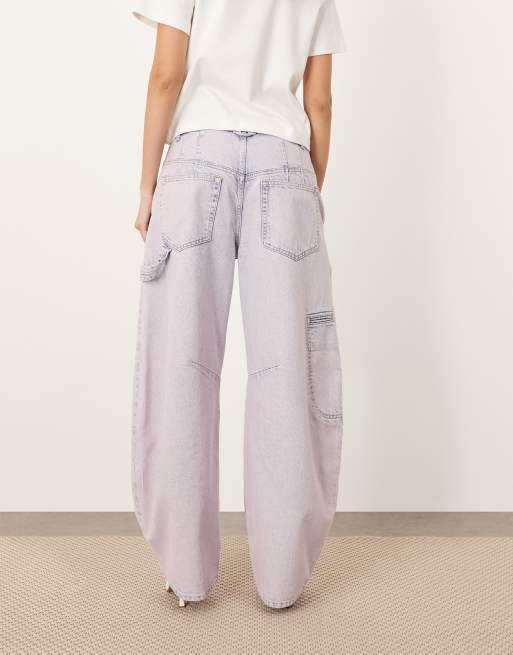 ARRANGE margot carpenter jeans in lilac acid wash