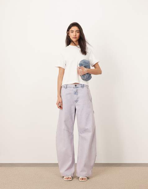 ARRANGE Margot carpenter jeans in lilac acid wash - view 1