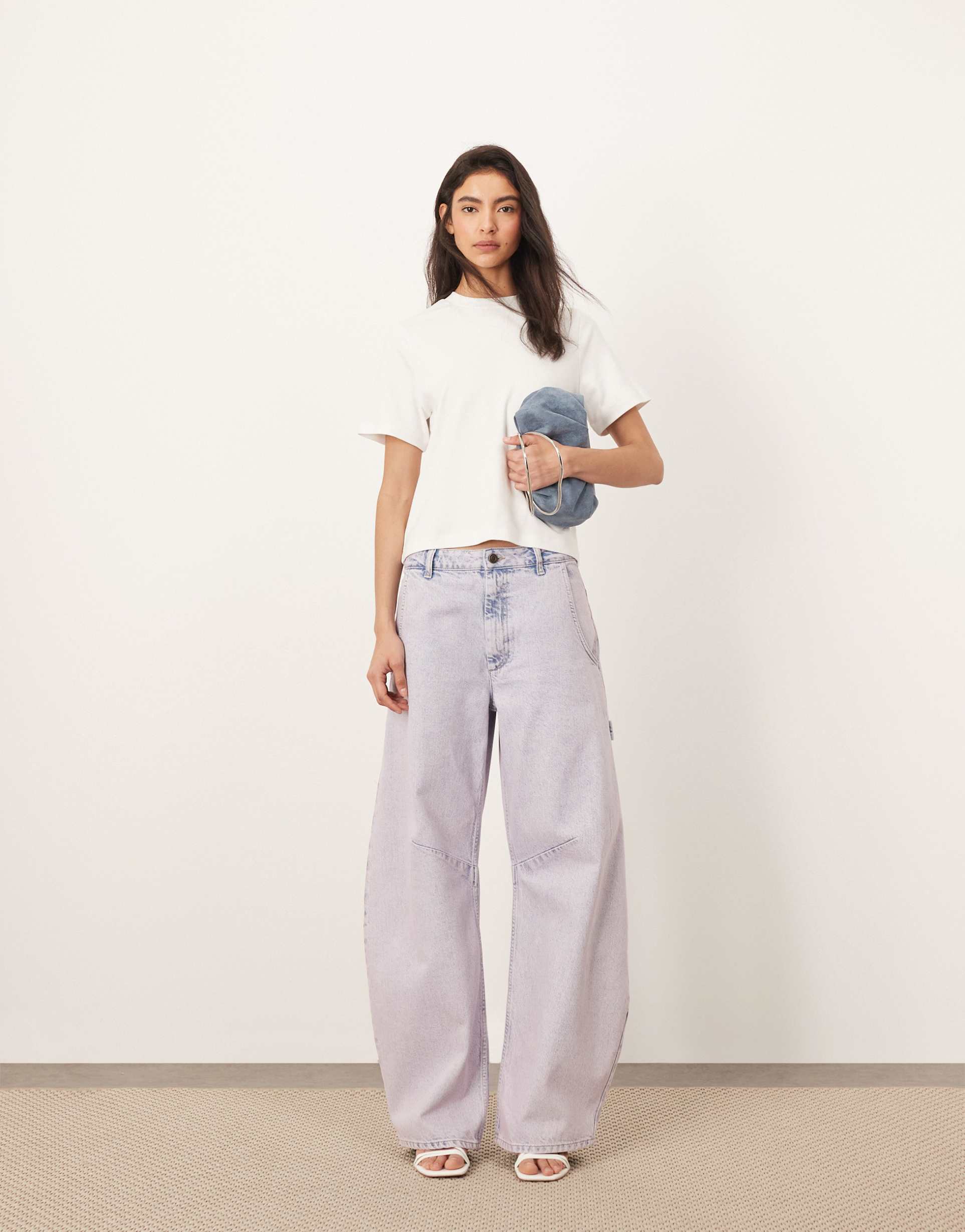 arrange margot carpenter jeans in lilac acid wash