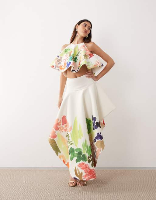 ARRANGE maxi skirt in abstract painterly print (part of a set), 2 of 5