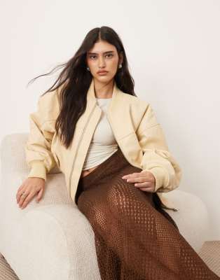Arrange Metallic Knit Sheer Sweeping Maxi Skirt In Brown