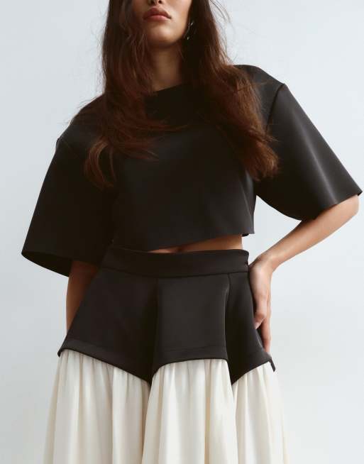ARRANGE midi-rok met gevormde taille in zwart en wit, 5 van 5