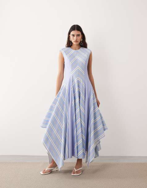 ARRANGE – Midikleid in Blau mit Streifenmix - view 1