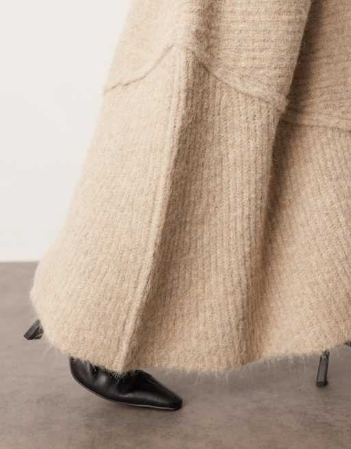 ARRANGE – Midirock in Taupe mit kontrastierenden, sichtbaren Nähten, Kombiteil, 3 von 5
