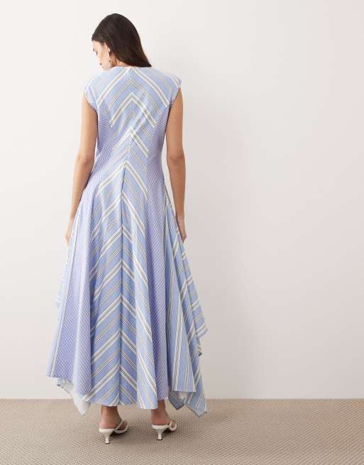 ARRANGE mixed stripe midi dress in blue, 4 of 4