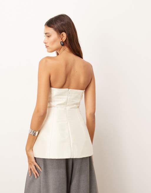 ARRANGE – Modelujący top bandeau w kolorze kości słoniowej, 4 z 4