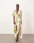 [ARRANGE] ARRANGE modern maxi tea dress in check print-Multi 14 Check