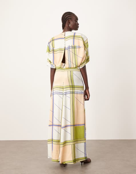 ARRANGE - Moderne maxi jurk met geruite print - view 1