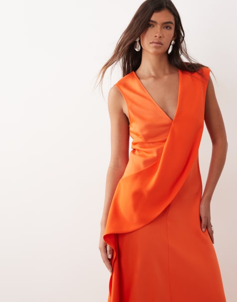 ARRANGE - Mouwloze midaxi jurk met contrasterend pand in rood - view 1