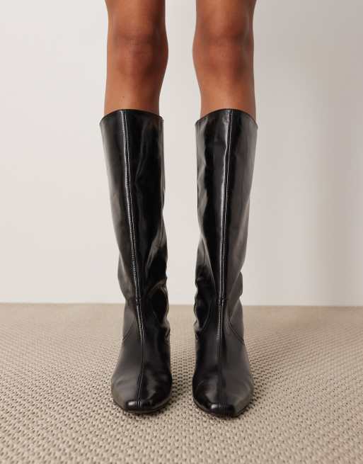 ARRANGE – Noa – Svarta, knähöga boots i premiumläder med cowboystil, 2 av 4