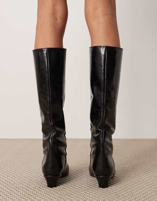 ARRANGE – Noa – Svarta, knähöga boots i premiumläder med cowboystil, 3 av 4