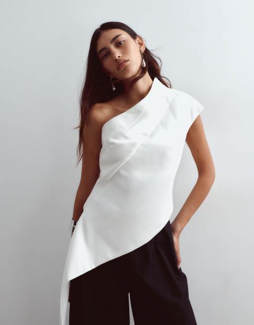 ARRANGE One-Shoulder-Top mit Drapierung in Ivory, 4 von 4