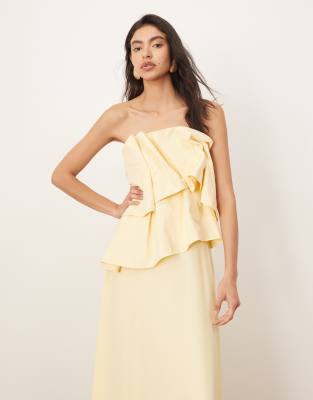 ARRANGE ORIGAMI CORSET BODICE MAXI DRESS WITH SOFT SKIRT 