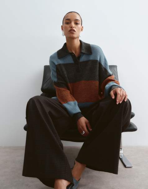 ARRANGE Oversize-Strickhemd im Grandad-Stil mit Streifen - view 1