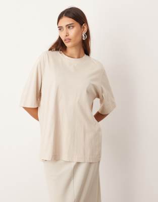 ARRANGE - Oversize-T-Shirt aus Jersey in Ecru-Neutral