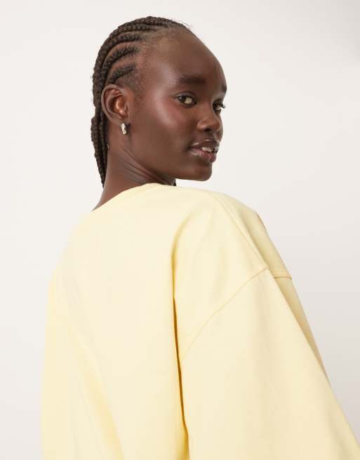 ARRANGE – Oversize-T-Shirt aus schwerem hochwertigem Material in Buttermilchgelb, 3 von 4