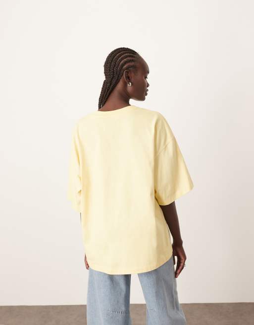 ARRANGE – Oversize-T-Shirt aus schwerem hochwertigem Material in Buttermilchgelb, 4 von 4