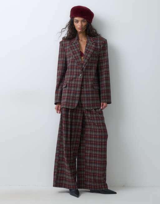 ARRANGE oversized blazer met enkele knoopsluiting als co-ord set in ruit, 2 van 5