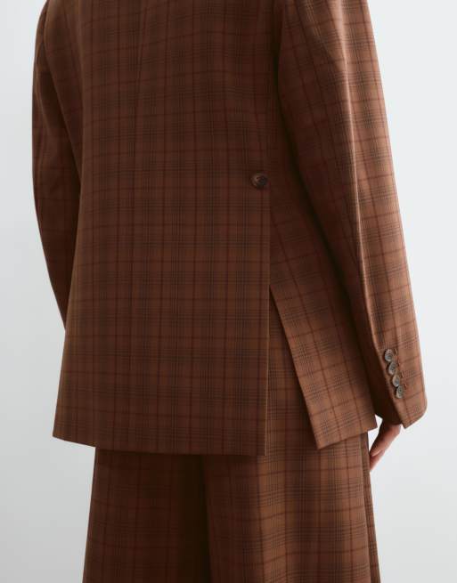ARRANGE oversized blazer set with detachable drape detail in check, 4 of 5