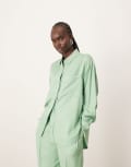 [ARRANGE] ARRANGE oversized contrast stitch shirt in pistachio (part of a set)-Green 14 Pistachio