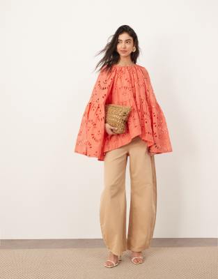 Arrange Oversized Organdy Eyelet Smock Top