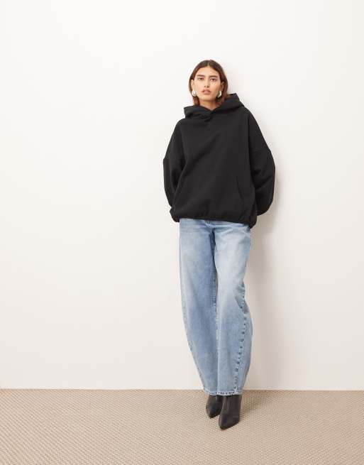 ARRANGE oversized premium heavy weight hoodie in black