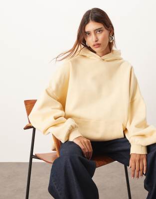 ARRANGE ARRANGE oversized premium heavy weight hoodie in buttermilk-Yellow