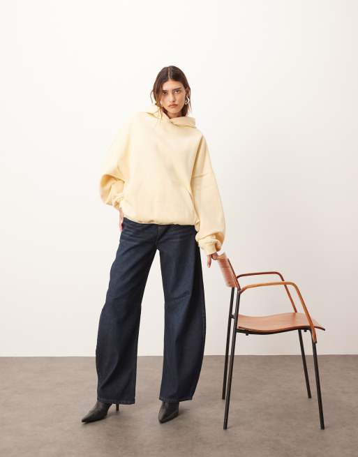 ARRANGE oversized premium heavy weight hoodie in buttermilk, 2 of 4