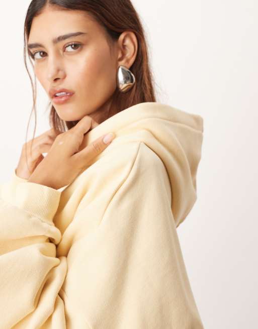 ARRANGE oversized premium heavy weight hoodie in buttermilk, 3 of 4