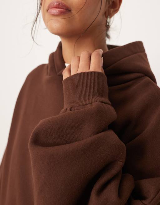 ARRANGE oversized premium heavy weight hoodie in chocolate