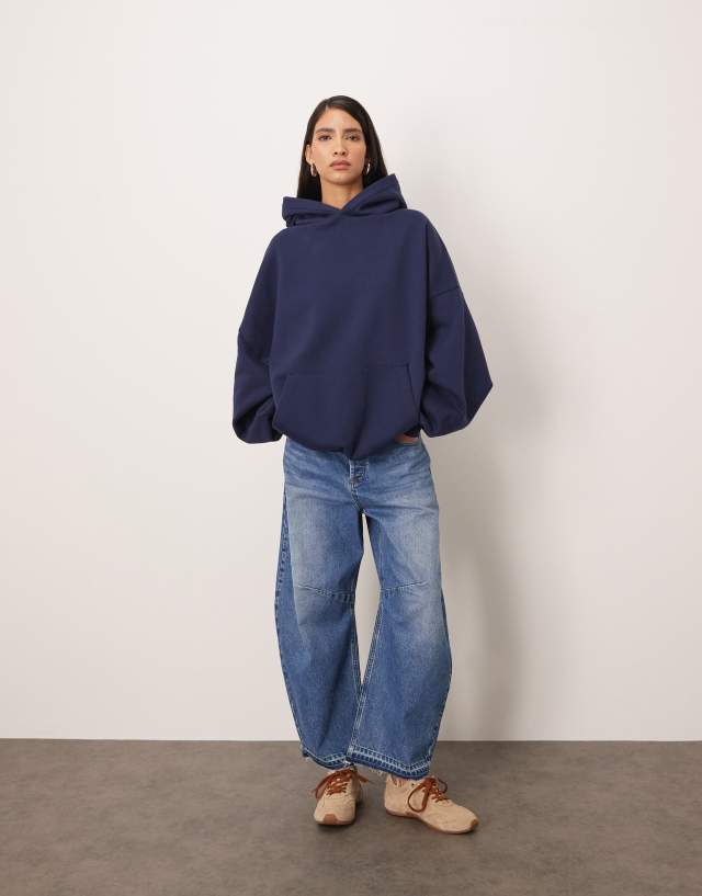 ARRANGE oversized premium heavy weight hoodie in navy | ASOS
