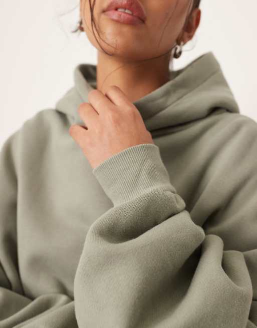 ARRANGE oversized premium heavy weight hoodie in olive green
