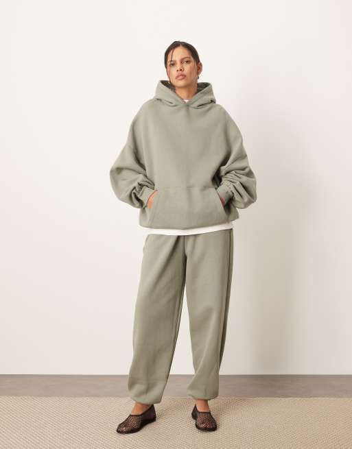 ARRANGE oversized premium heavy weight hoodie in olive green