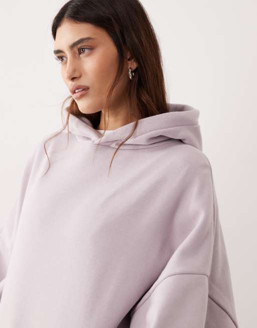 ARRANGE oversized premium heavy weight hoodie in soft lilac, 3 of 4