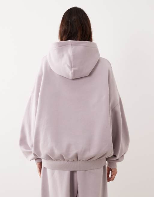 ARRANGE oversized premium heavy weight hoodie in soft lilac, 4 of 4