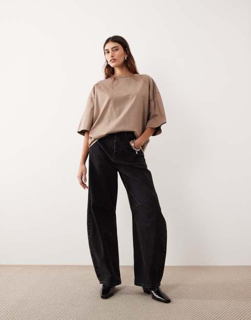 ARRANGE oversized premium heavy weight T-shirt in taupe, 3 of 4