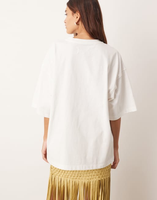 ARRANGE oversized premium heavyweight t-shirt in white