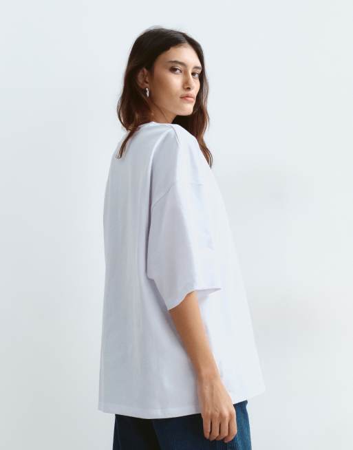 ARRANGE oversized premium heavy weight t-shirt in white, 4 of 4