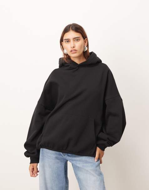 ARRANGE oversized premium heavyweight hoodie in black - view 1