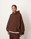 [ARRANGE] ARRANGE oversized premium heavyweight hoodie in coffee bean-Brown L Coffee Bean